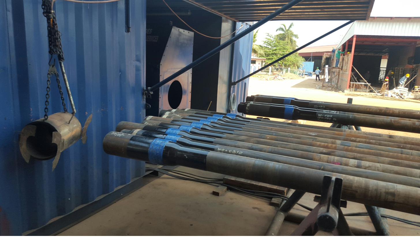Drill pipe hardbanding and repair work at an OPS-OES field base